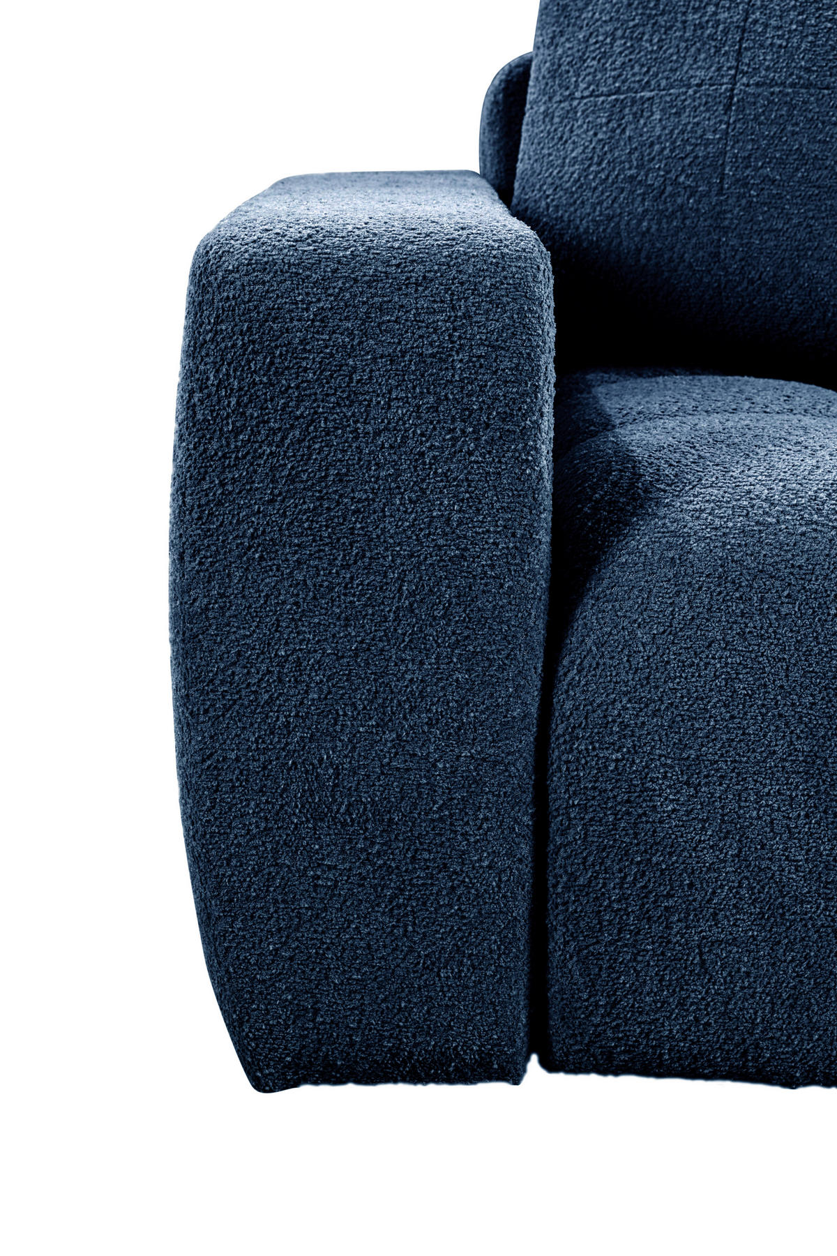 SCHLAFSOFA in Struktur, Bouclé Blau  - Blau/Schwarz, Basics, Kunststoff/Textil (250/86/140cm) - Livetastic