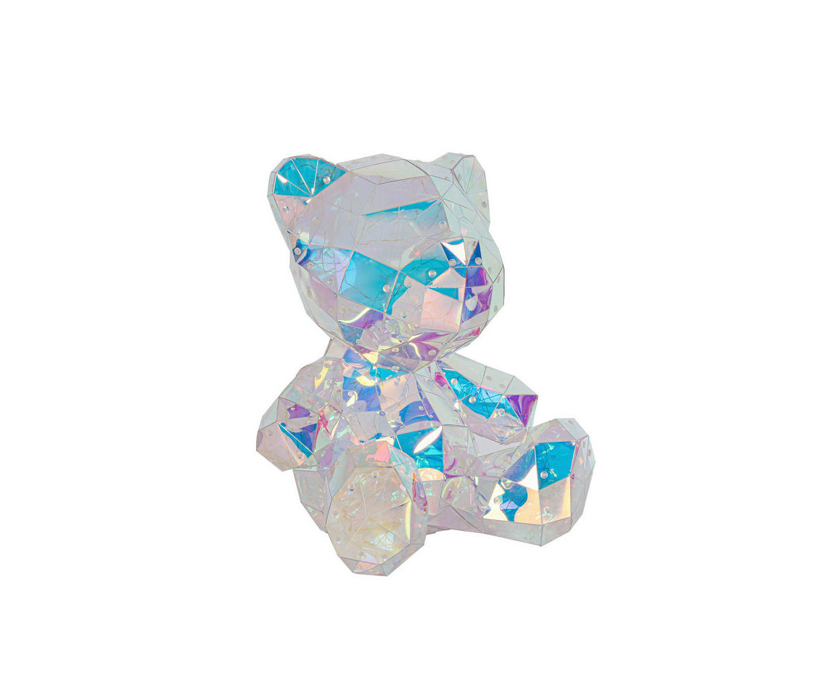 LED-DEKOLEUCHTE Bär 19/20/25 cm   - Transparent/Perlmutt, Design, Kunststoff (19/20/25cm) - Novel