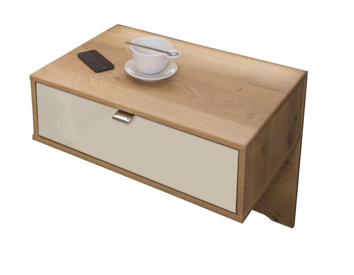 SET NOČNIH OMARIC, barve hrasta  - barve hrasta, Design, steklo/leseni material (60/48/43cm) - Venda
