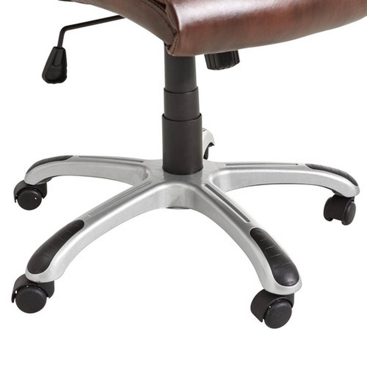 SCAUN DIRECTORIAL  in imitație piele maro  - maro/alb, Konventionell, plastic/textil (66/113-123/68cm) - Xora