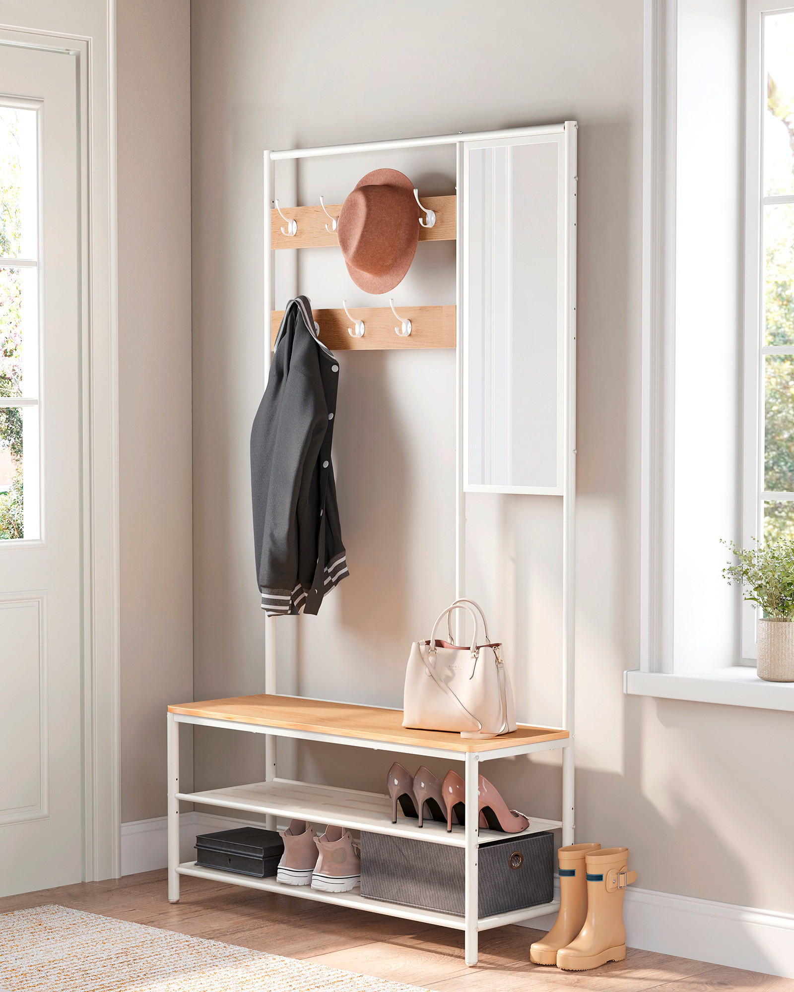 GARDEROBE  in 98/180/35 cm  - Braun/Weiß, Trend, Holzwerkstoff (98/180/35cm) - MID.YOU