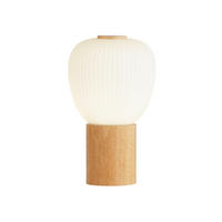 LED-TISCHLEUCHTE Ella 14.5/14.5/25 cm  - Weiß, Natur, Glas/Holz (14.5/14.5/25cm)
