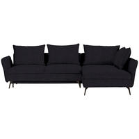 ECKSOFA Schwarz Webstoff  - Schwarz, Design, Textil/Metall (282/182cm) - Stylife