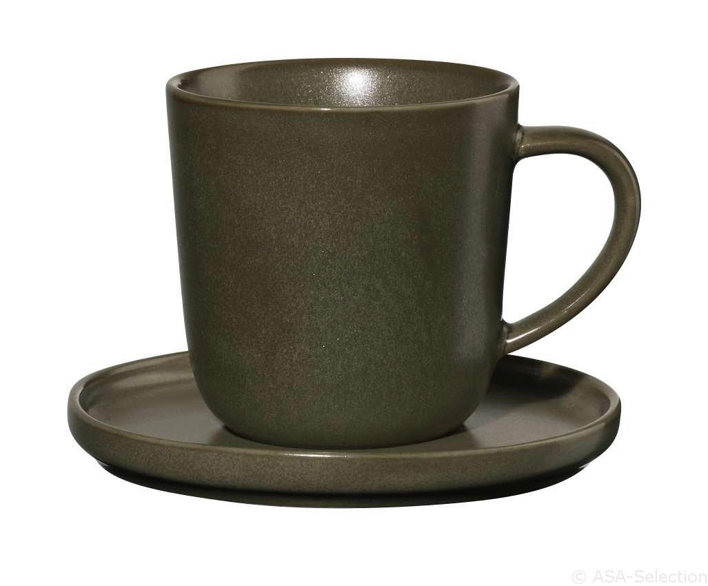 ESPRESSOTASSE MIT UNTERTASSE COPPA NORI 80 ml  - Olivgrün, Basics, Keramik (6/6cm) - ASA