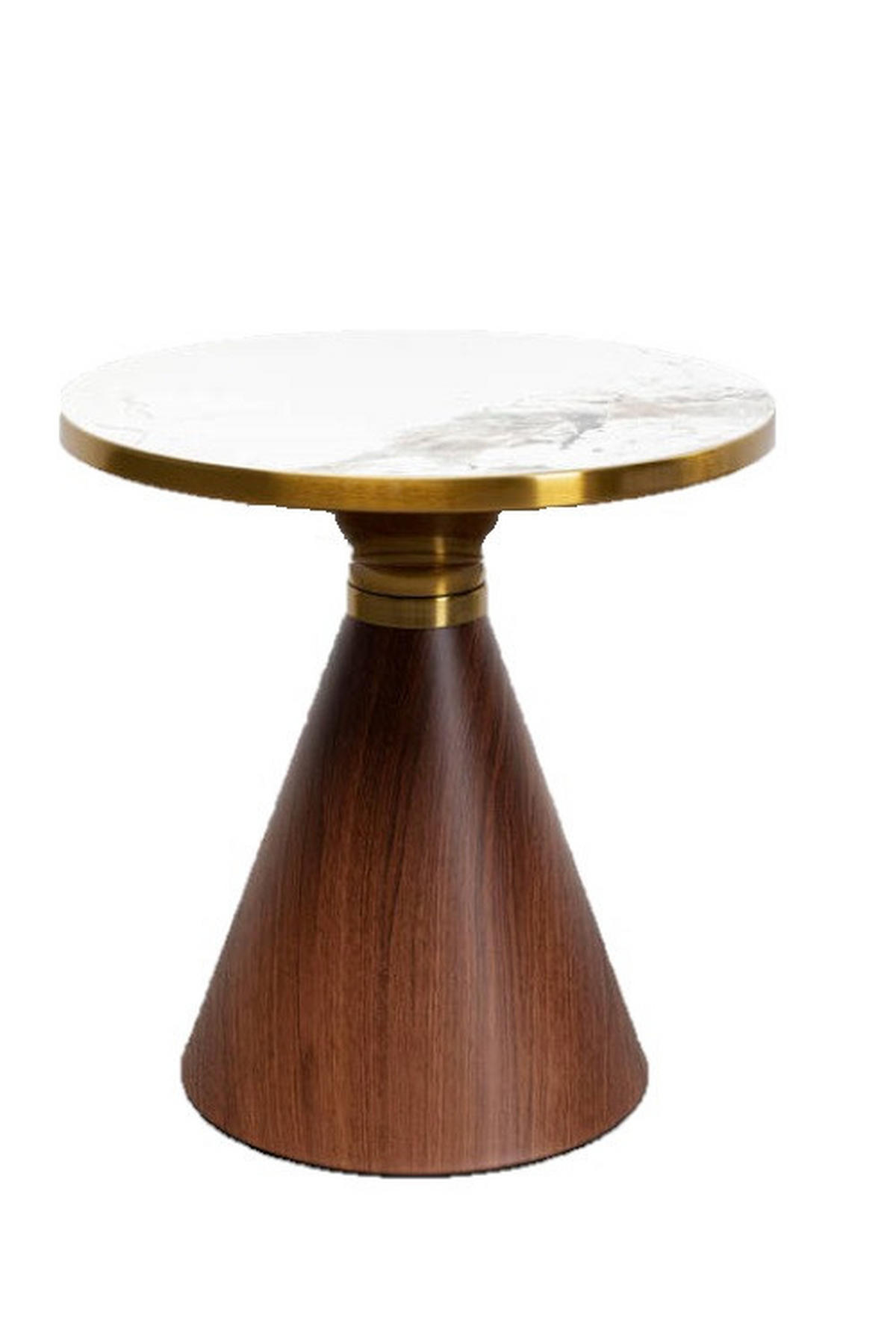 COUCHTISCH in Metall, Keramik 50/50/52 cm  - Goldfarben/Braun, Design, Keramik/Metall (50/50/52cm) - Kare-Design