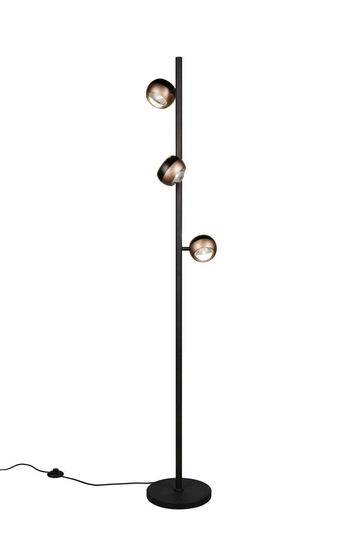 STOJACÍ LED SVÍTIDLO, 25/150 cm  - černá/průhledné, Design, kov/plast (25/150cm) - Trio Leuchten