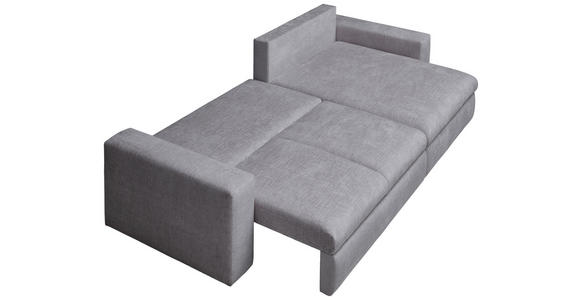 ECKSOFA in Chenille Grau  - Schwarz/Grau, KONVENTIONELL, Kunststoff/Textil (292/150cm) - Hom`in