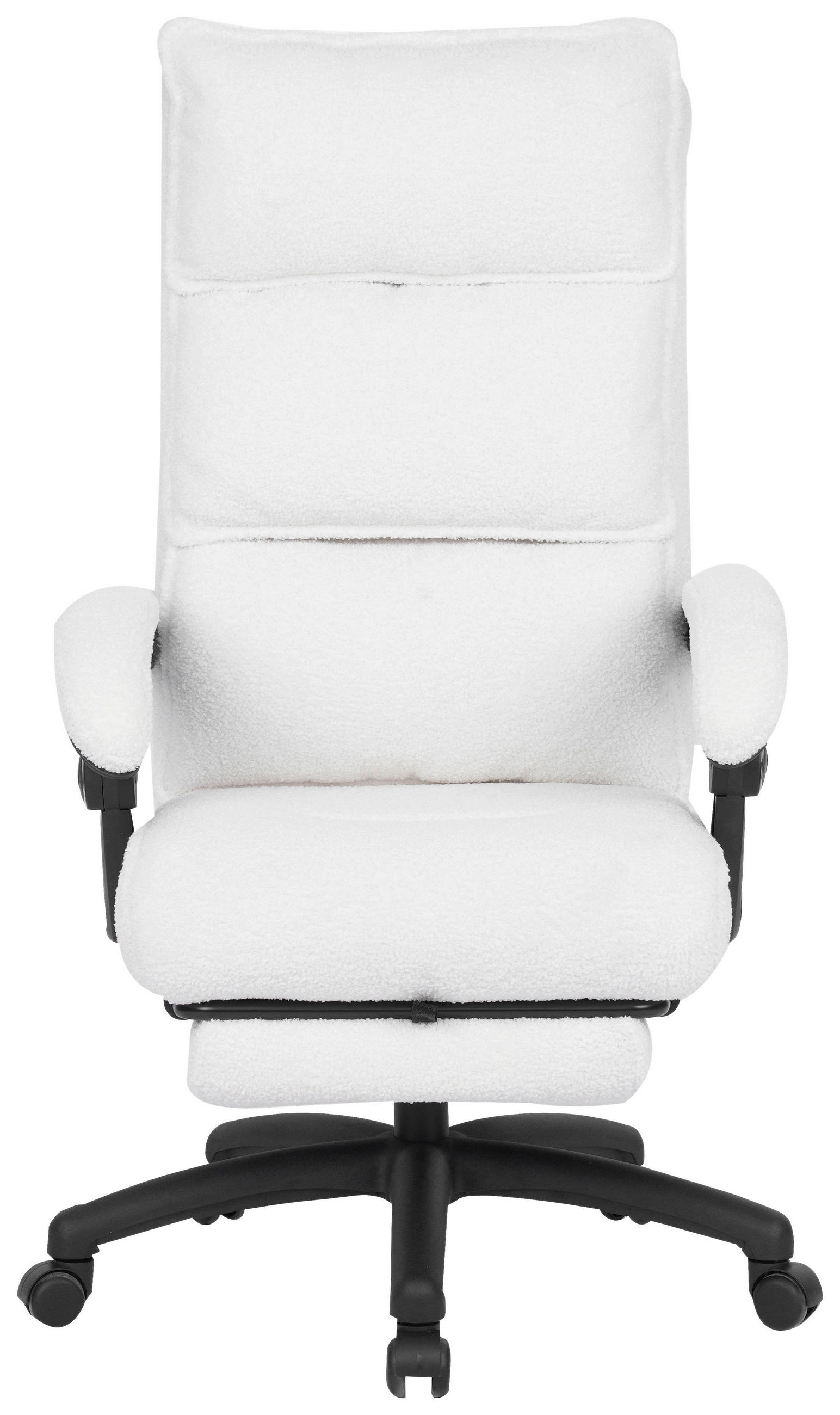 KANCELÁRSKE KRESLO, látka Teddy, biela, béžová - čierna/biela, Design, kov/textil (64,5/112/120/65cm) - Carryhome