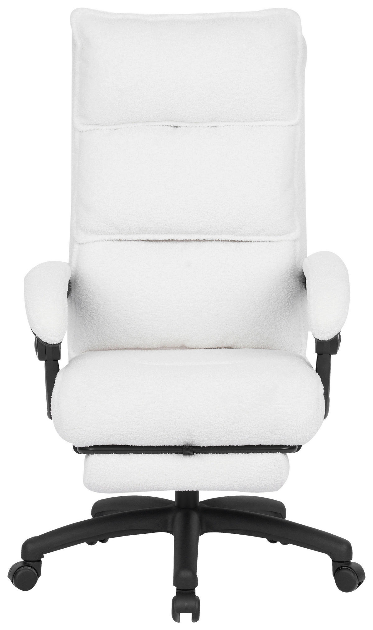 CHEFSESSEL Teddystoff Beige, Weiß  - Beige/Schwarz, Design, Kunststoff/Textil (64,5/112/120/65cm) - Carryhome