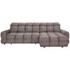 HÖRNSOFFA i velour gråbrun  - gråbrun/svart, Design, textil/plast (283/178cm) - Welnova