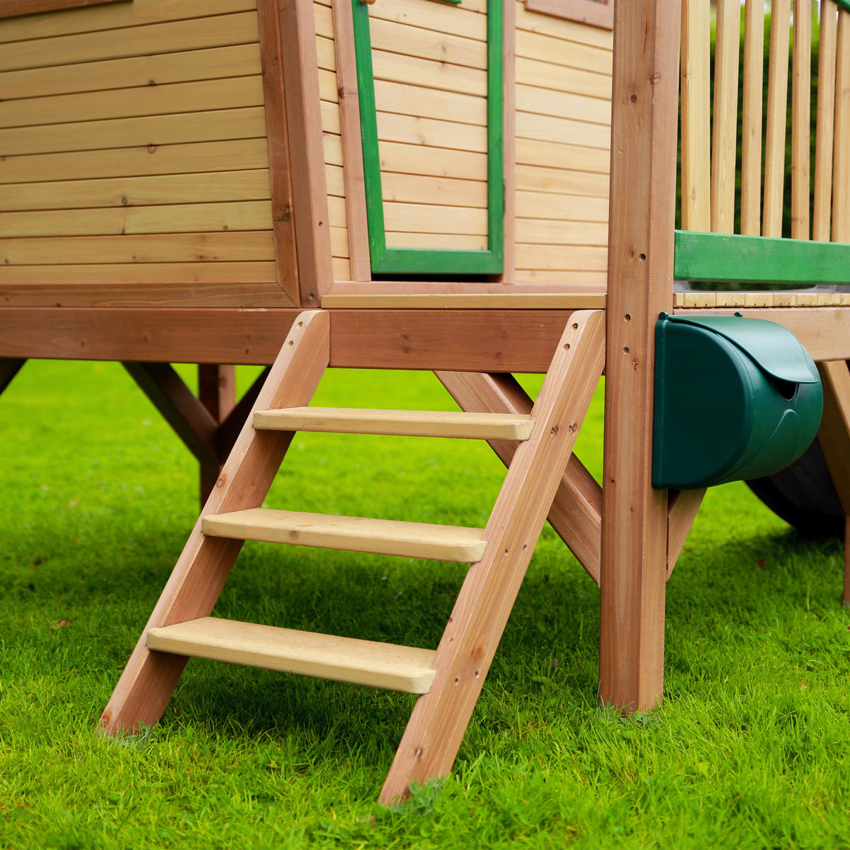 SPIELHAUS 264/203/177 cm  - Braun/Grau, KONVENTIONELL, Holz/Kunststoff (264/203/177cm) - Ambia Garden