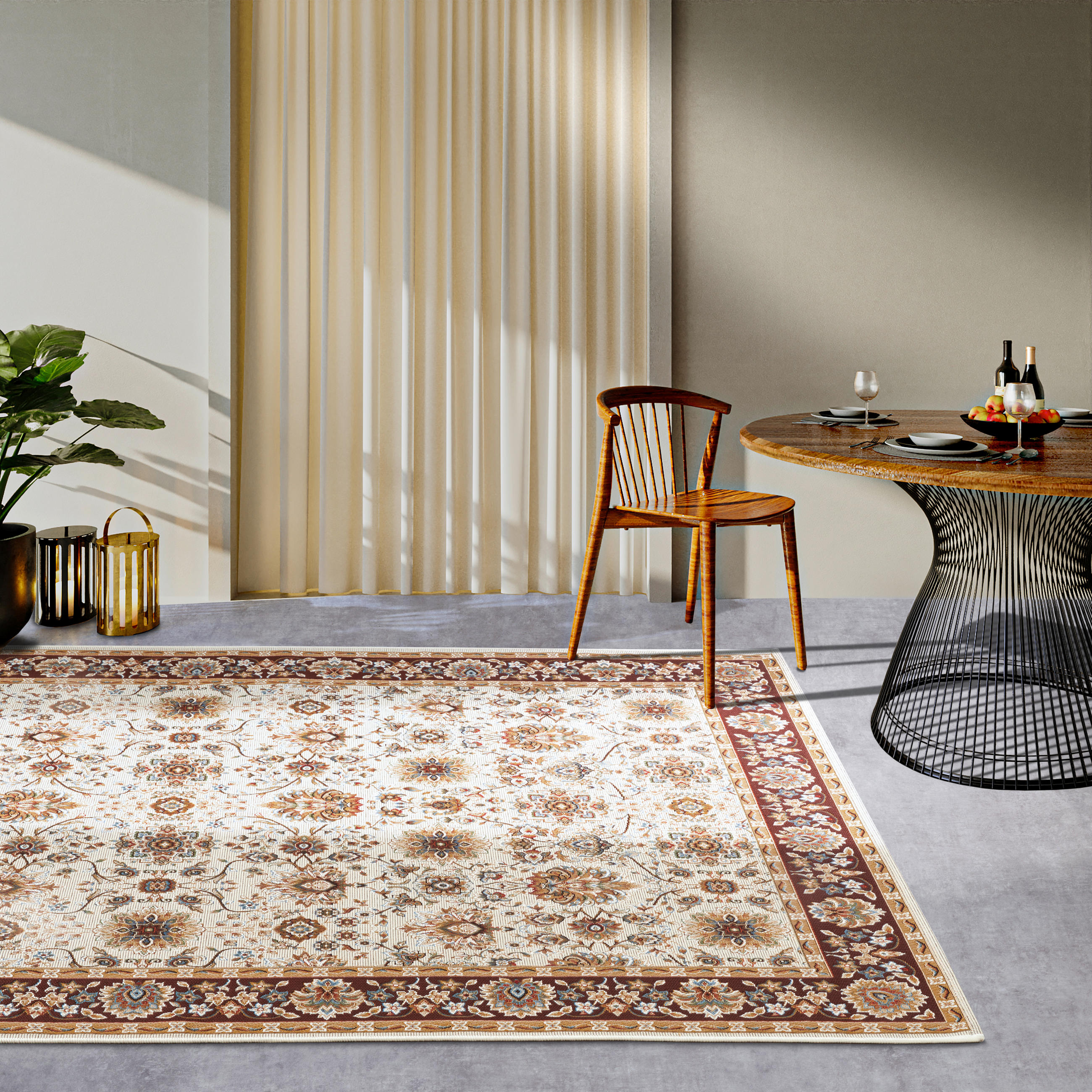 OUTDOORTEPPICH 160/235 cm Kollektion 1767 Creme, Rotbraun  - Rotbraun/Creme, Design, Kunststoff (160/235cm) - Villeroy & Boch