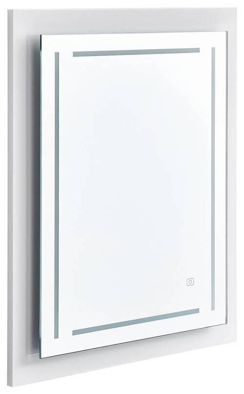 BADEZIMMERSPIEGEL 60/74/3,9 cm  - Silberfarben/Weiß, Design, Glas/Holzwerkstoff (60/74/3,9cm) - Novel