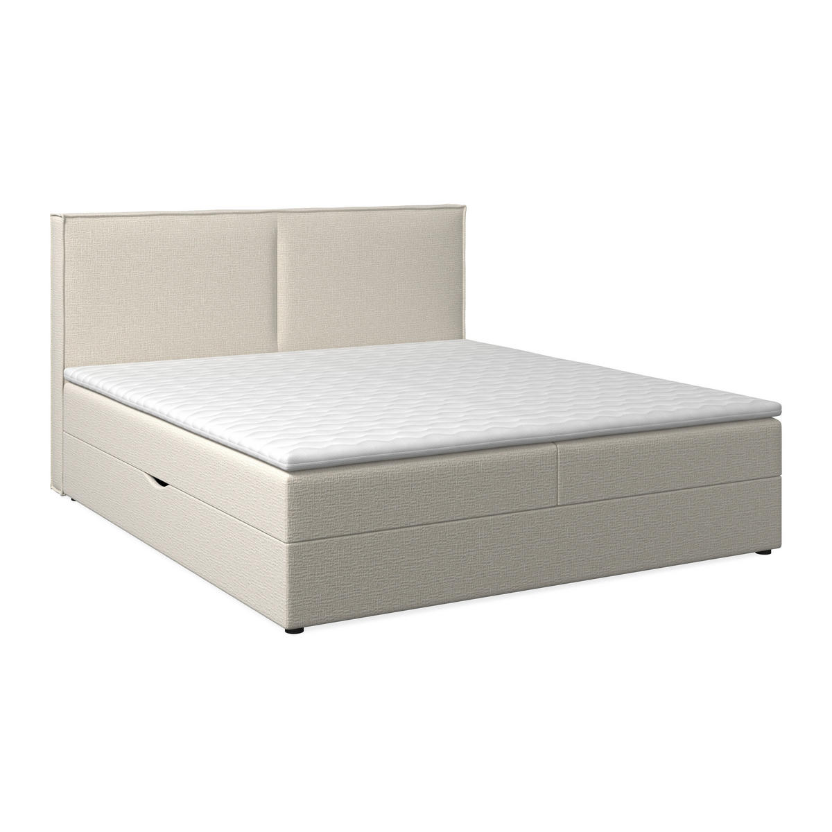 BOXSÄNG 180/200 cm  i cremefärgad  - svart/cremefärgad, Modern, trä/textil (180/200cm) - Visionight