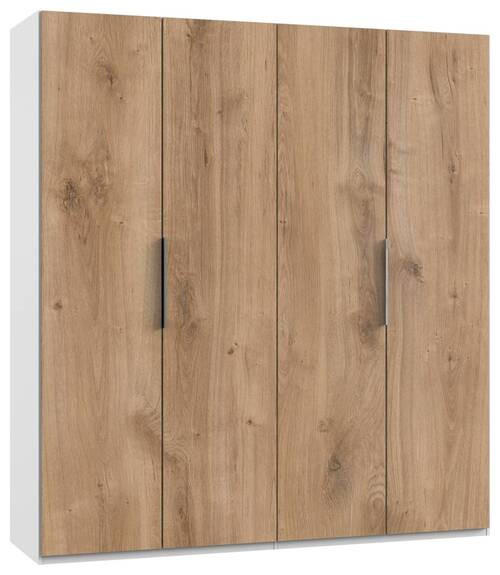 DREHTÜRENSCHRANK in Weiss, Eichefarben  - Chromfarben/Weiss, Modern, Holzwerkstoff (200/216/58cm) - MID.YOU