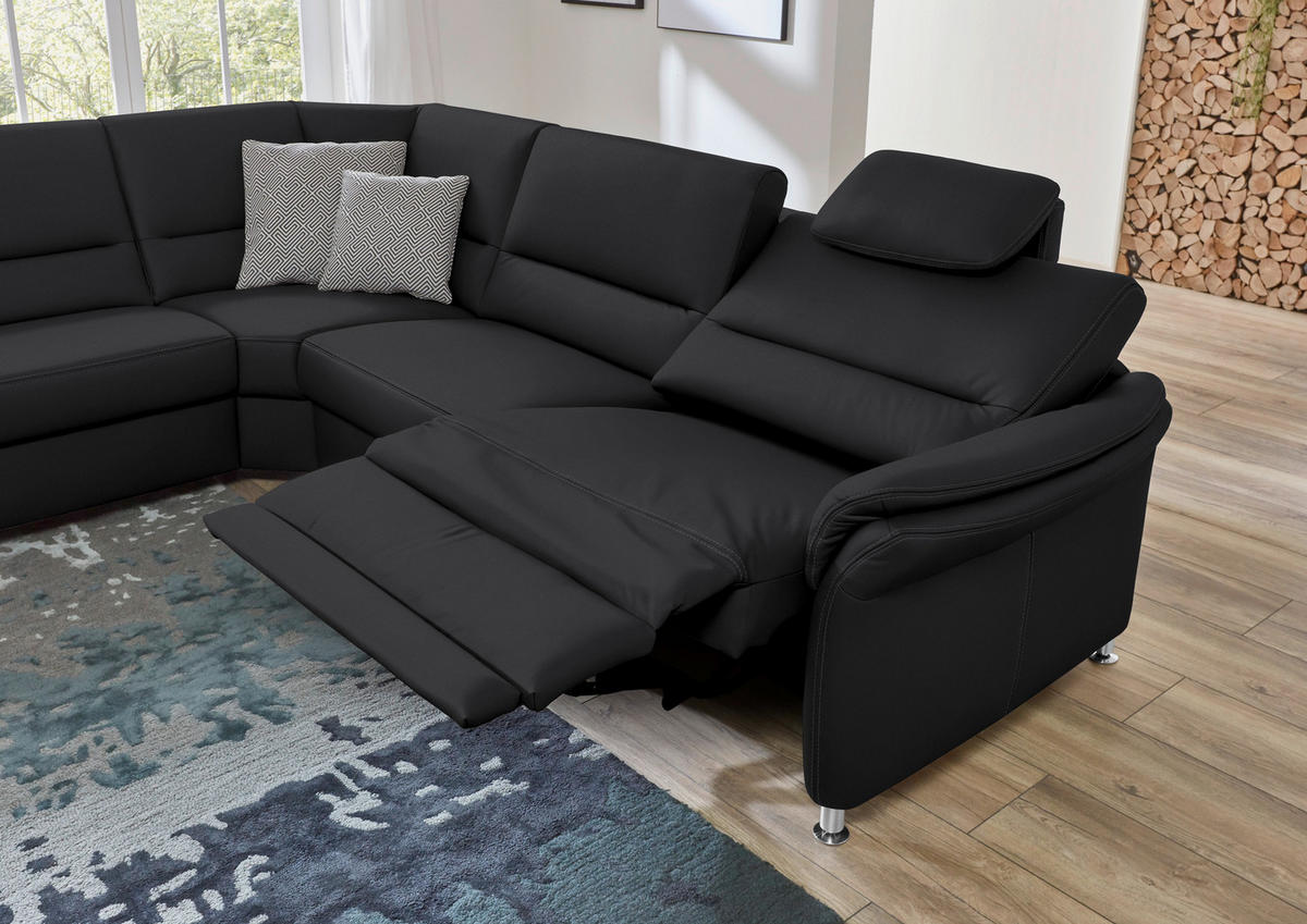 ECKSOFA in Echtleder Anthrazit  - Anthrazit/Beige, Design, Leder/Metall (249/288cm) - Beldomo Premium