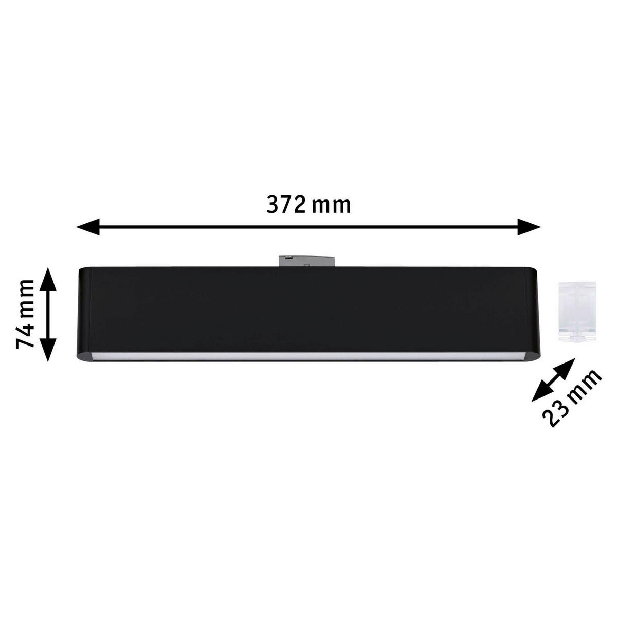 SCHIENENSYSTEM-STRAHLER 37,2/7,4/2,3 cm  - Schwarz, Basics, Metall (37,2/7,4/2,3cm) - Paulmann