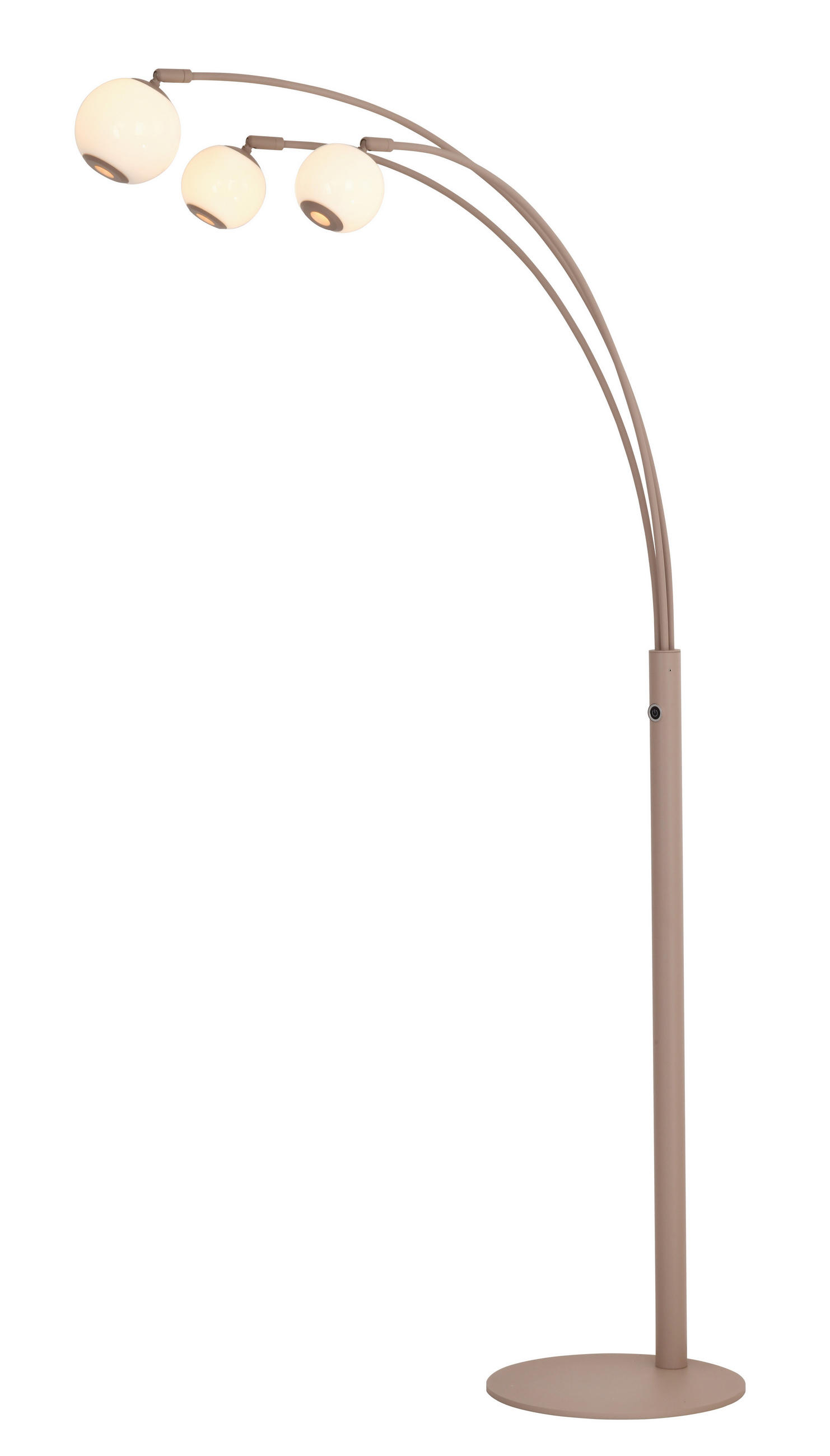 LED-STEHLEUCHTE Luberon 87,5/162,5/52 cm  - Sandfarben/Schwarzchrom, Design, Glas/Kunststoff (87,5/162,5/52cm)
