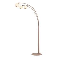 LED-STEHLEUCHTE Luberon 87,5/162,5/52 cm  - Sandfarben/Schwarzchrom, Design, Glas/Kunststoff (87,5/162,5/52cm)