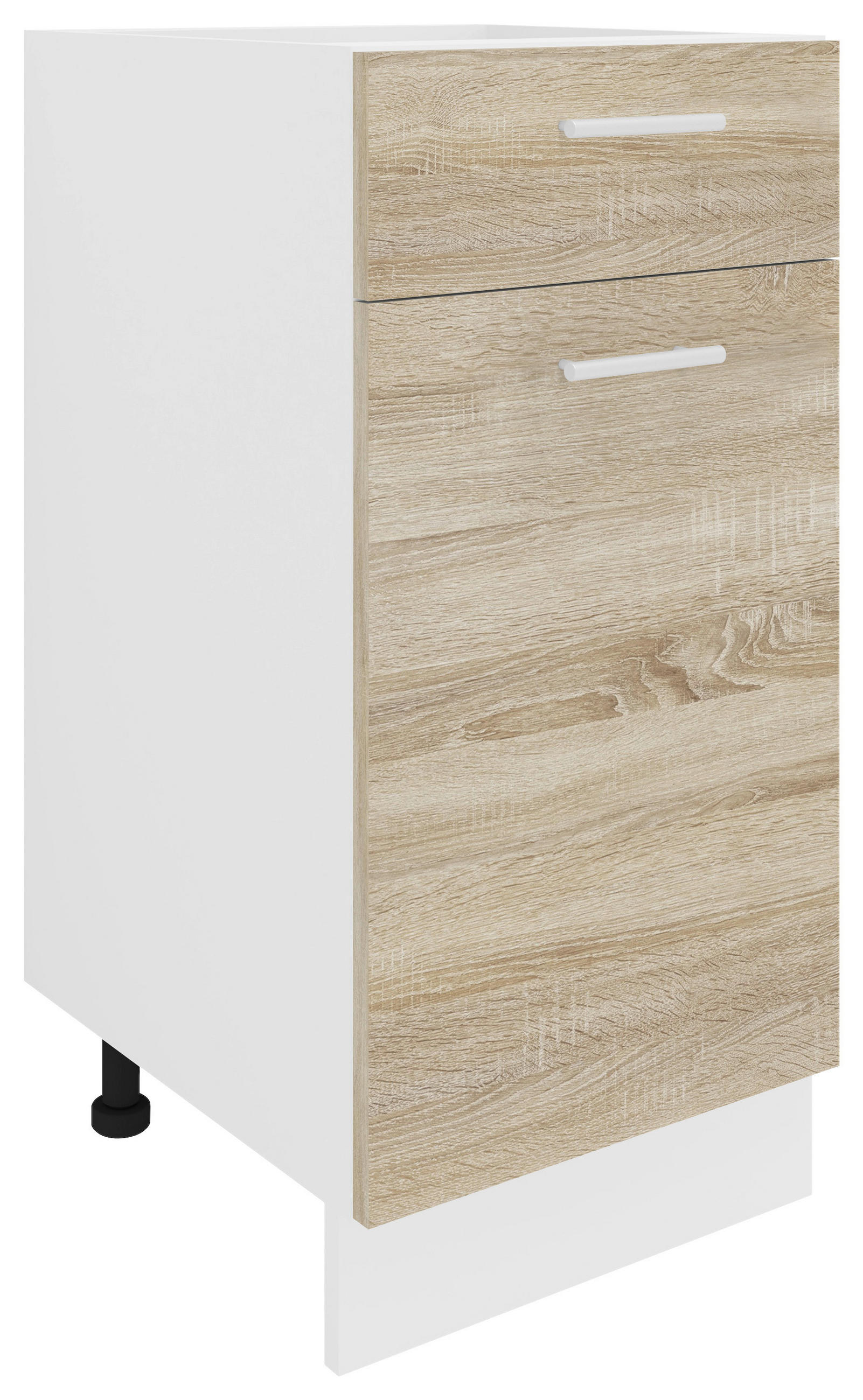 UNTERSCHRANK Sonoma Eiche - Alufarben/Schwarz, KONVENTIONELL, Holzwerkstoff/Kunststoff (40/82/46cm) - MID.YOU