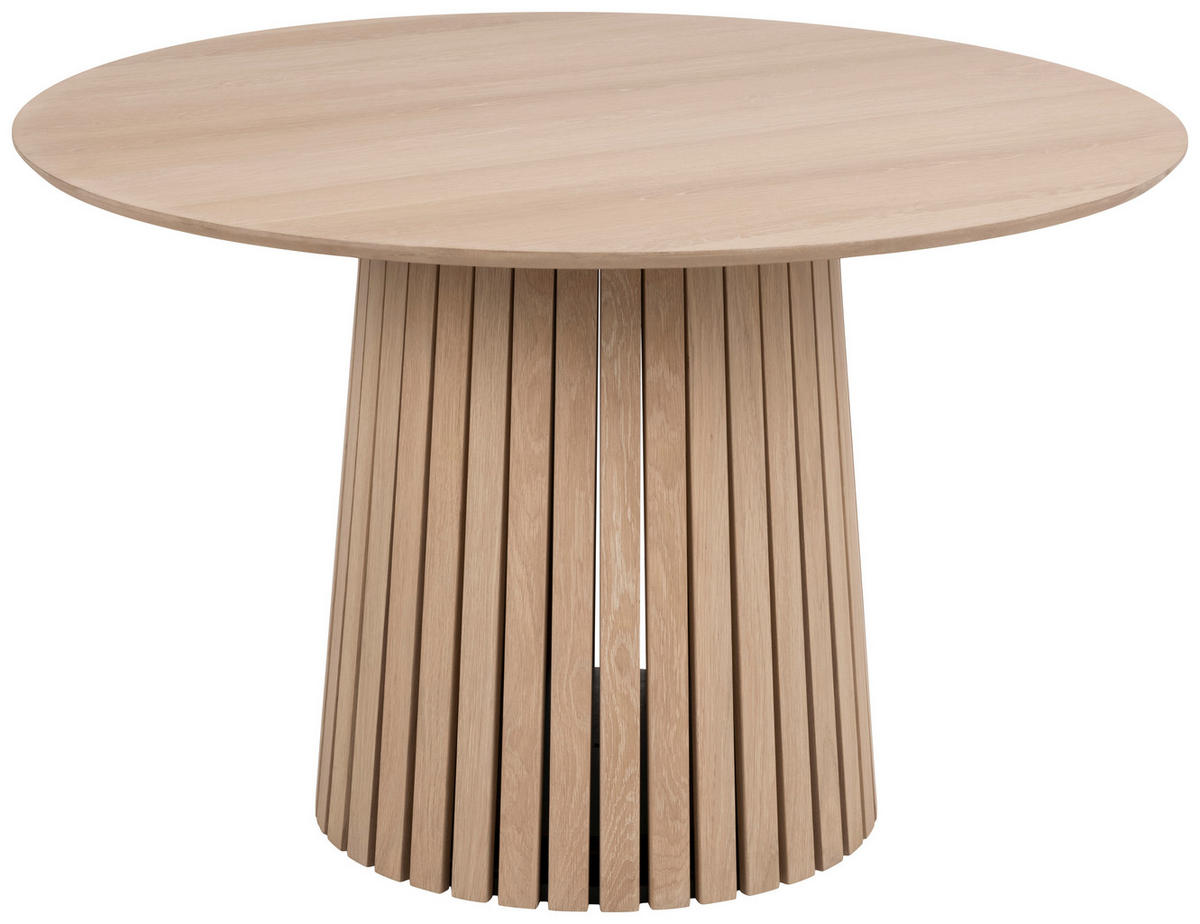 JEDILNA MIZA, furnirano hrast barve hrasta  - barve hrasta, Design, les (120/120/75cm) - Lomoco