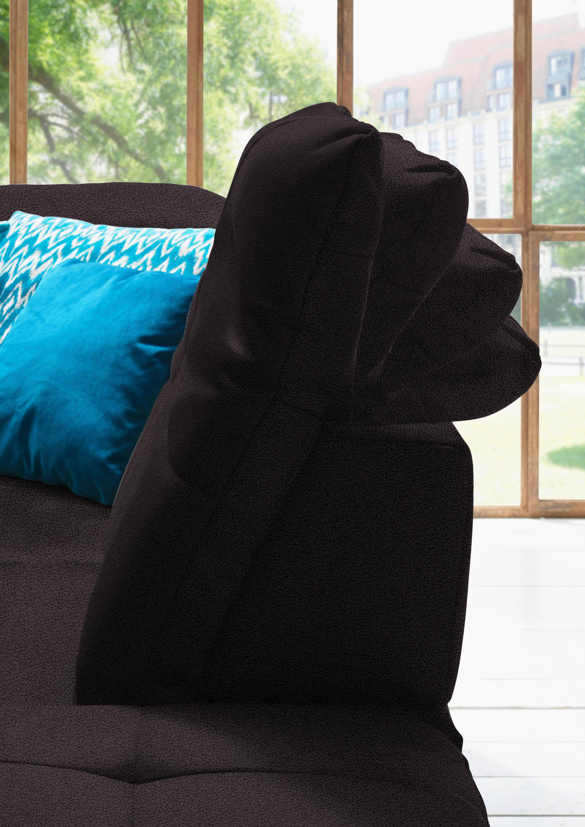 WOHNLANDSCHAFT  in Mikrofaser Anthrazit  - Chromfarben/Anthrazit, Design, Textil (195/371/260cm) - Beldomo Style