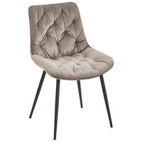 STUHL Samt Grau Pappel Sperrholz  - Schwarz/Grau, MODERN, Holz/Textil (52/85/59cm) - Livetastic