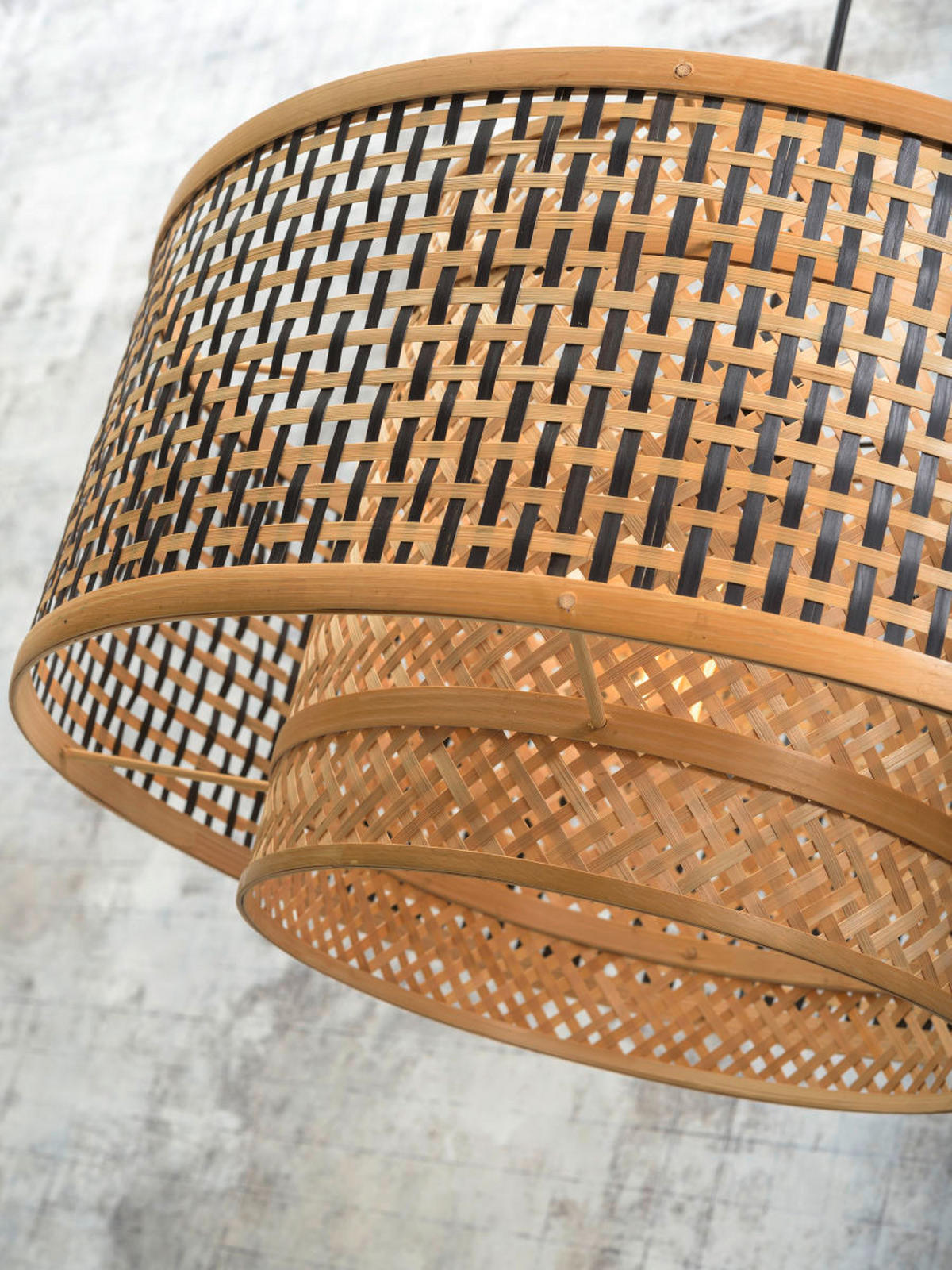 HÄNGELEUCHTE GOOD&MOJO 53/236,5/53 cm   - Schwarz/Braun, Design, Naturmaterialien (53/236,5/53cm) - Good & Mojo