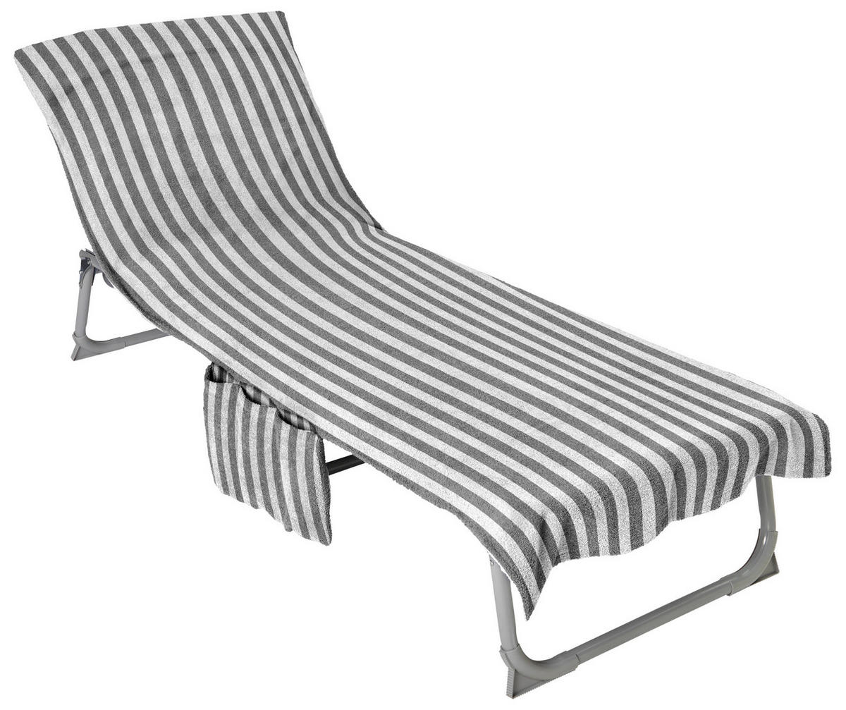 LIEGENAUFLAGE in Grau, Weiß Uni  - Weiß/Grau, KONVENTIONELL, Textil (70/200cm) - Esposa