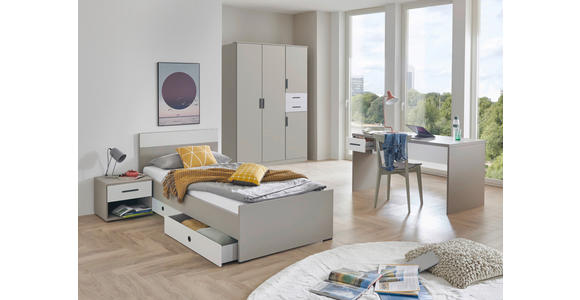 BETT 90/200 cm  in Grau, Weiß, Sahara  - Graphitfarben/Weiß, Design, Holzwerkstoff (90/200cm) - Carryhome