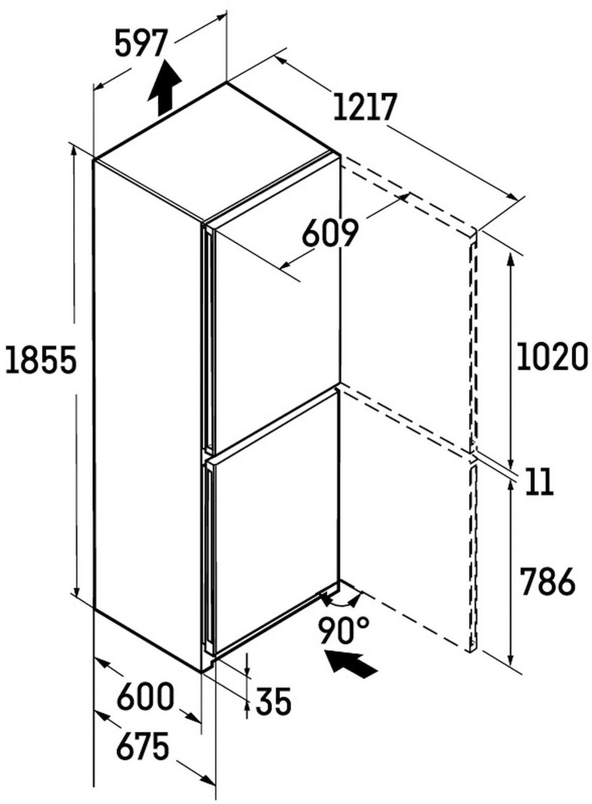 KÜHL-GEFRIER-KOMBINATION 59,7/185,5/67,5 cm CNsdc 5203  - Edelstahlfarben, Basics, Kunststoff/Metall (59,7/185,5/67,5cm) - Liebherr