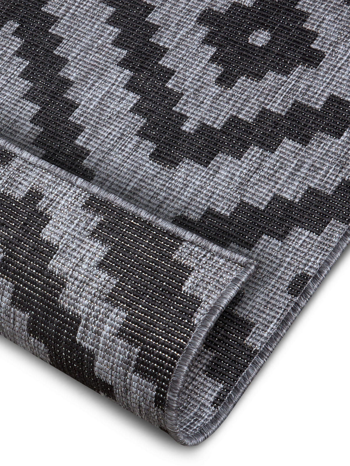 OUTDOORTEPPICH 120/170 cm Twin Grau, Schwarz  - Schwarz/Grau, Basics, Kunststoff (120/170cm)