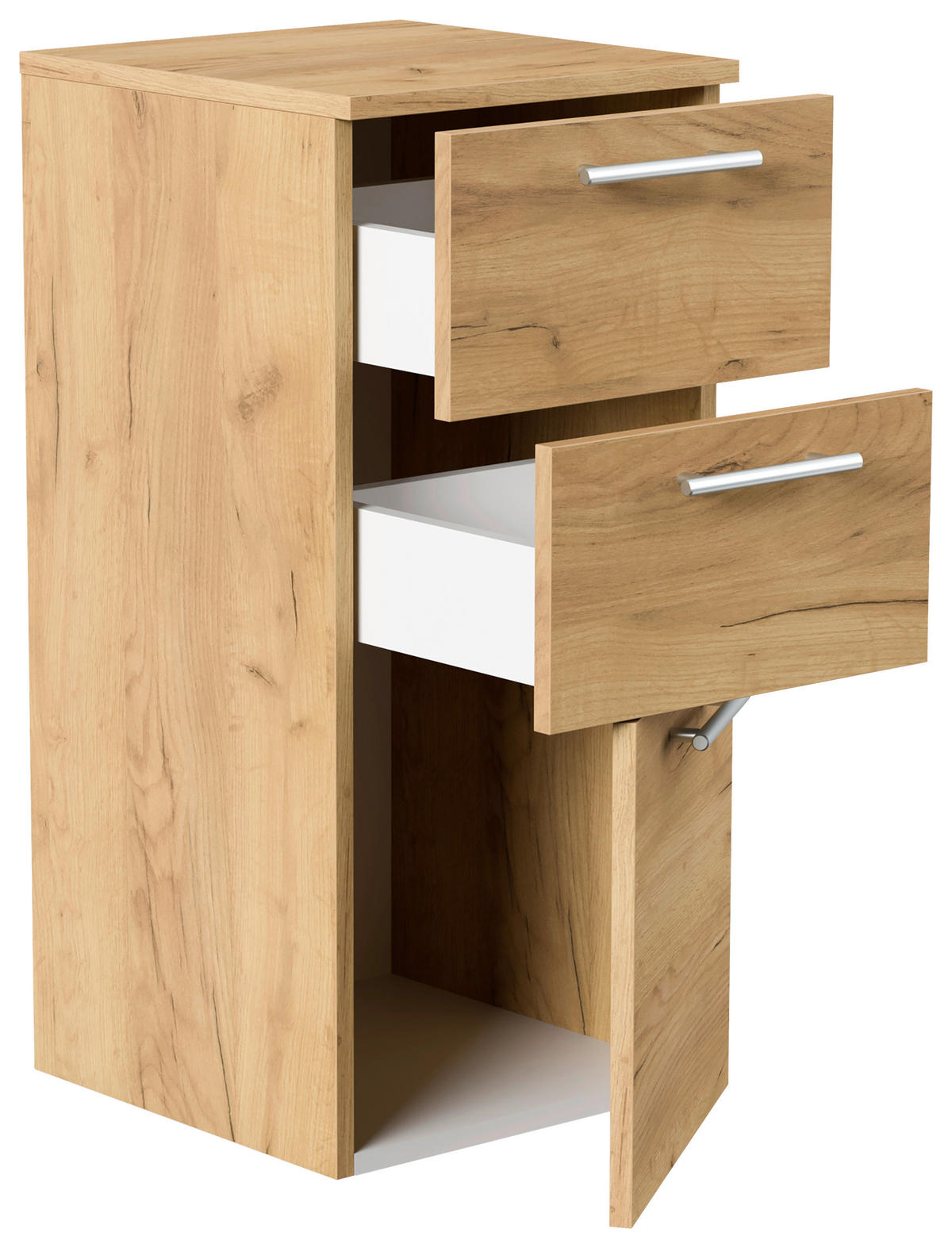 MIDISCHRANK 35,2/75/36,8 cm  - Eichefarben, Basics, Holzwerkstoff/Metall (35,2/75/36,8cm) - MID.YOU