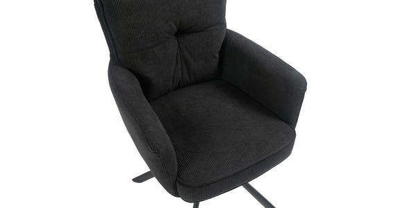 ARMLEHNSTUHL in Eisen Cord - Schwarz, Design, Textil/Metall (60/95/67cm) - Novel