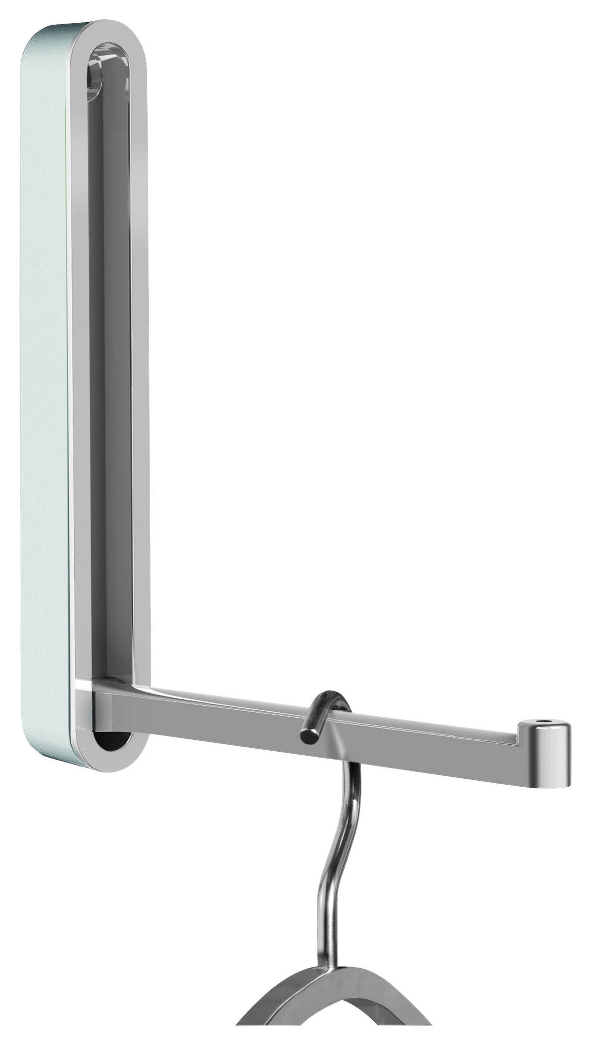 WANDHAKEN  in Weiß, Chromfarben  - Chromfarben/Weiß, Design, Kunststoff/Metall (2,1/16/2,1-15,6cm)