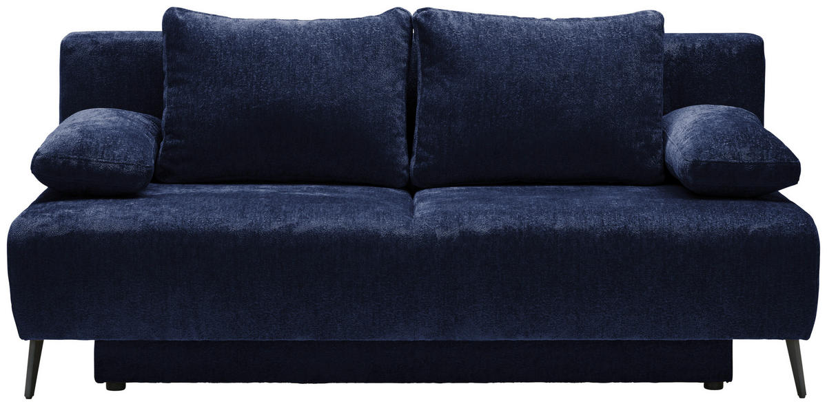 SCHLAFSOFA in Webstoff Dunkelblau  - Schwarz/Dunkelblau, Modern, Textil/Metall (200/90/100cm) - Ti'me