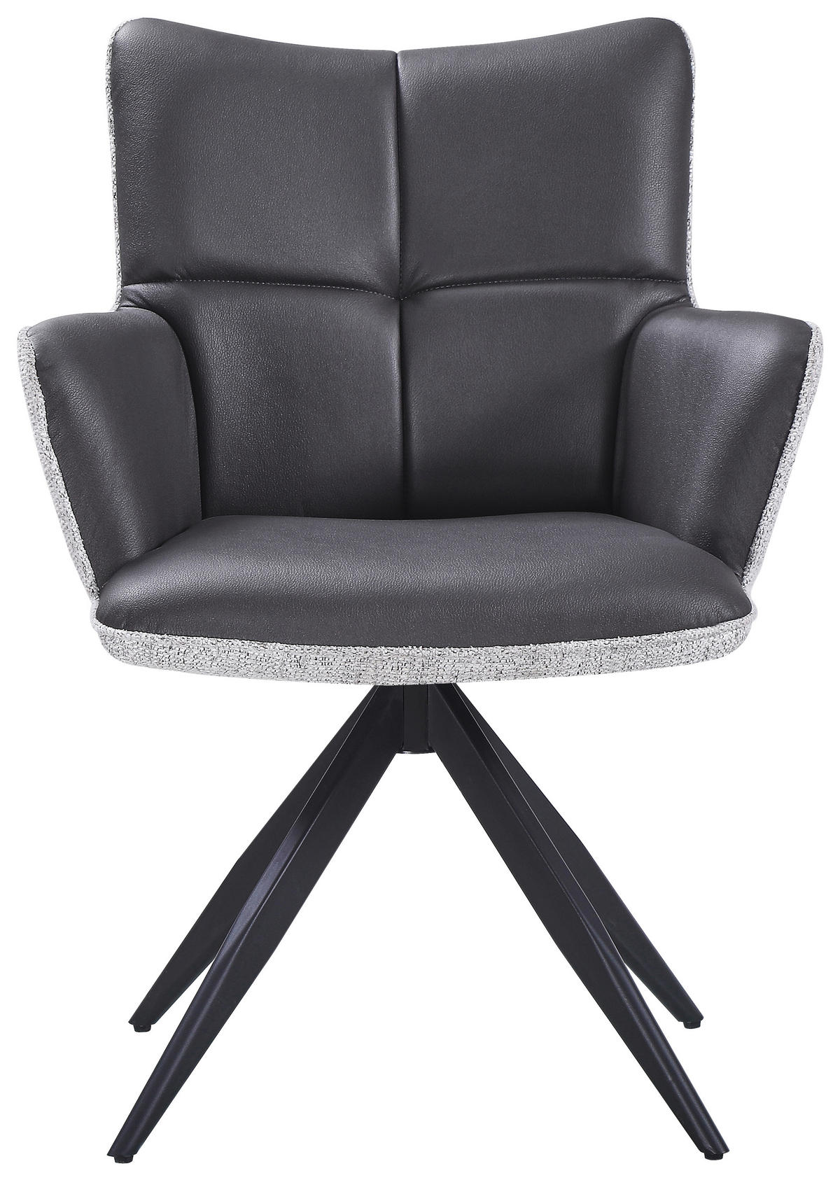STOLICA S NASLONOM ZA RUKE  smeđa, crna, svijetlo siva  metal, tekstil      - svijetlo siva/smeđa, Moderno, metal/tekstil (65/90/64cm) - Livetastic