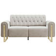 2-SITZER-SOFA Velours Beige  - Beige/Goldfarben, KONVENTIONELL, Textil/Metall (194/90/97cm) - Carryhome