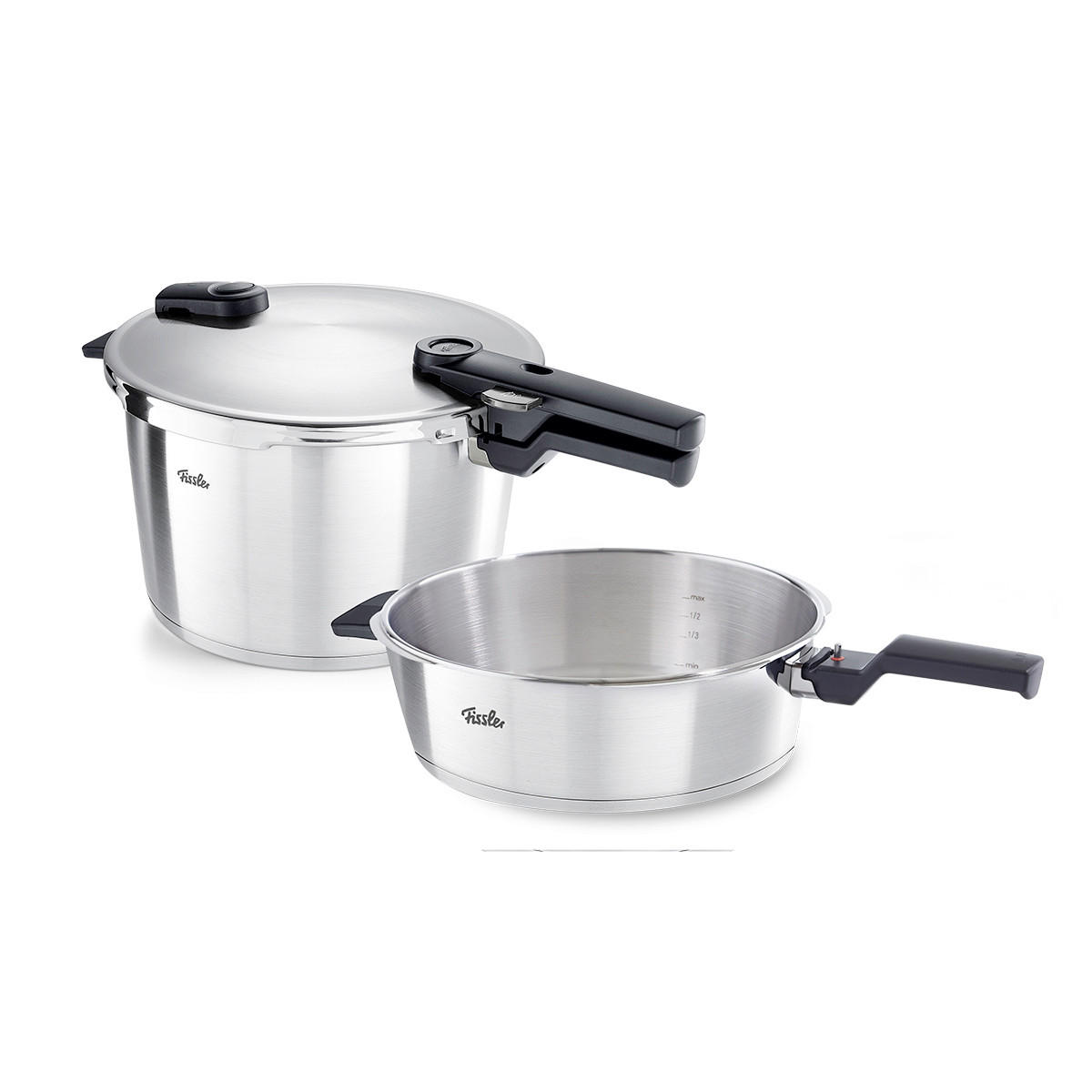 SCHNELLKOCHTOPFSET Vitaquick® Premium  - Edelstahlfarben, Basics, Metall (nn/nn/nncm) - Fissler