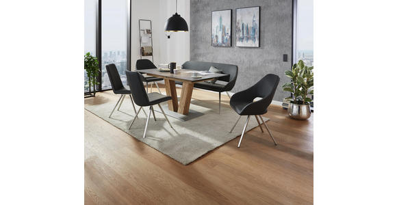 STUHL Anthrazit, Edelstahlfarben, Grau - Edelstahlfarben/Anthrazit, Design, Textil/Metall (45/92/63cm) - Voleo