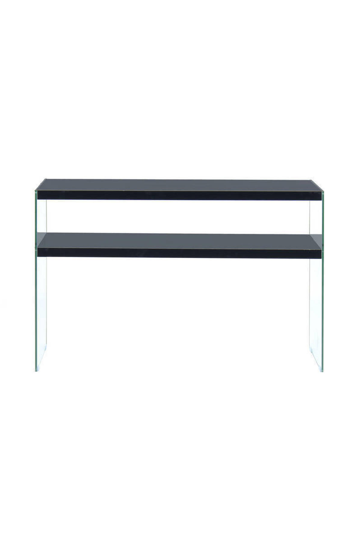 BEISTELLTISCH 32/110/75 cm Schwarz rechteckig  - Klar/Schwarz, Basics, Glas/Holzwerkstoff (32/110/75cm) - Kayoom