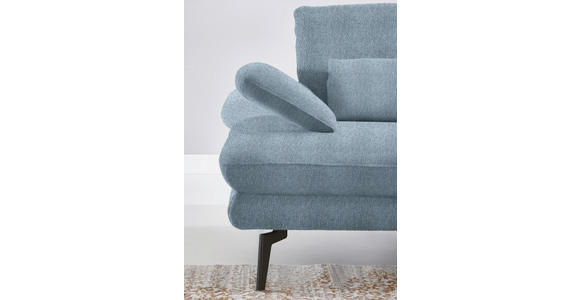 ECKSOFA in Chenille Blau  - Blau/Schwarz, Design, Textil/Metall (310/180cm) - Dieter Knoll