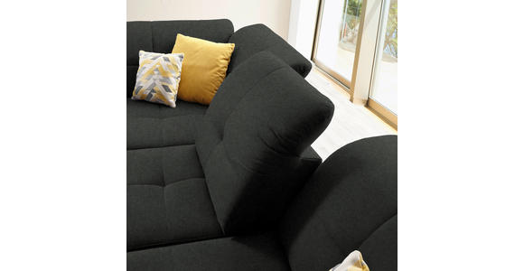 ECKSOFA in Chenille Anthrazit 240/308 cm - Anthrazit/Schwarz, Design, Textil/Metall (240/308cm) - Xora