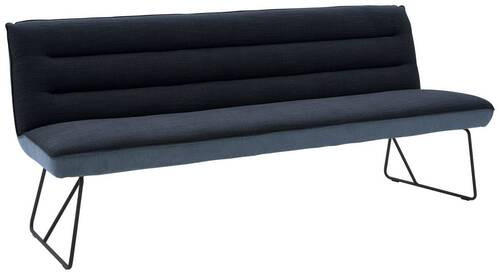 SITZBANK 218/89/68 cm Flachgewebe Blau, Schwarz, Dunkelblau  - Blau/Schwarz, Design, Textil/Metall (218/89/68cm) - Dieter Knoll