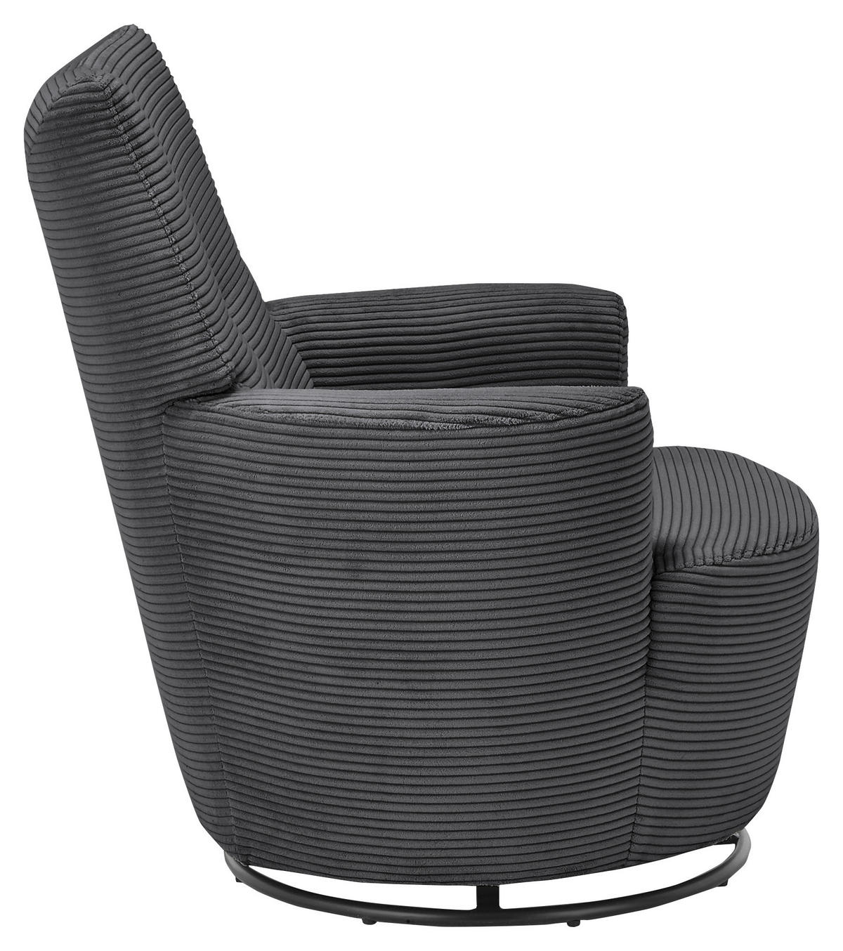 SESSEL Cord Dunkelgrau    - Dunkelgrau/Schwarz, Design, Textil/Metall (80/96/88cm) - SetOne by Musterring