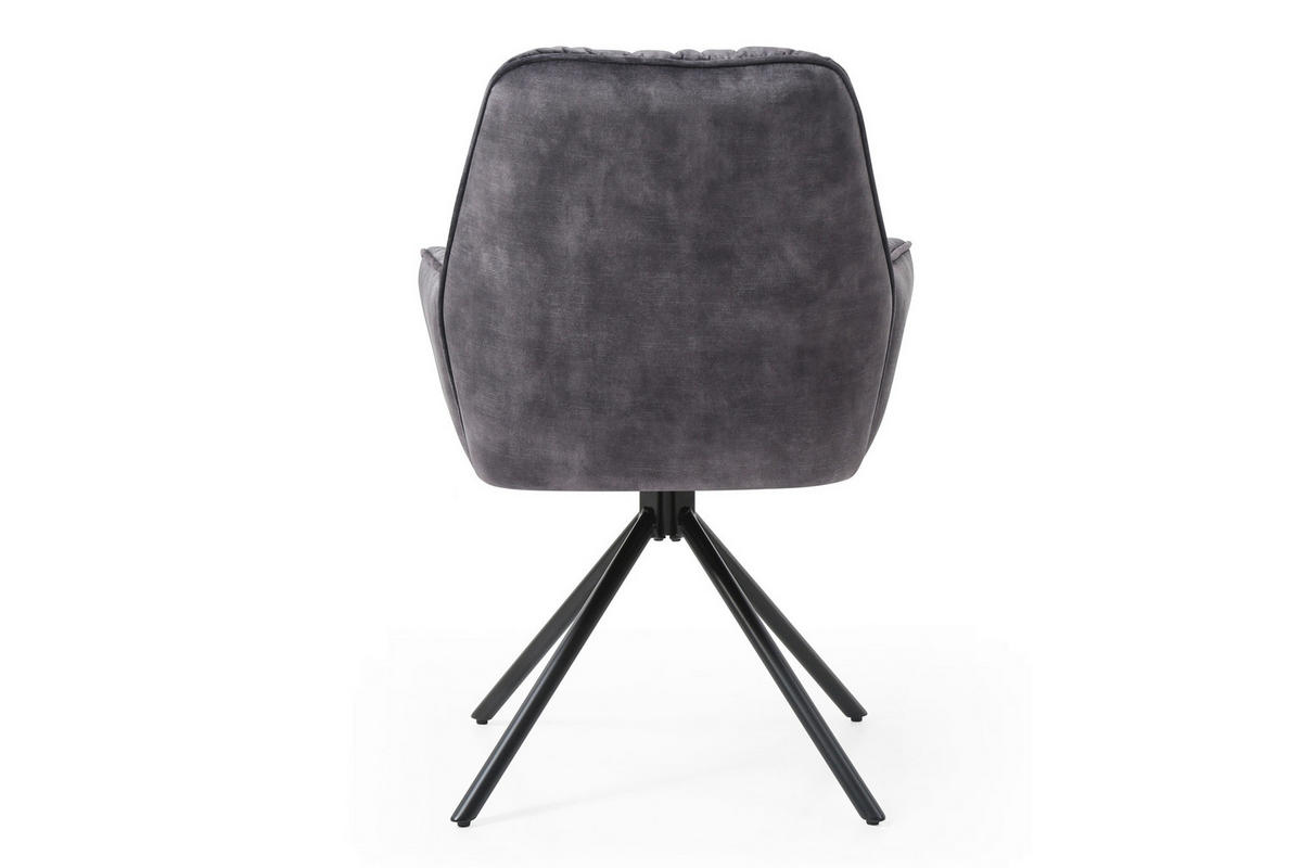 ARMLEHNSTUHL  in Samt, Velours  - Schwarz, MODERN, Textil/Metall (61/90/59cm) - Livetastic