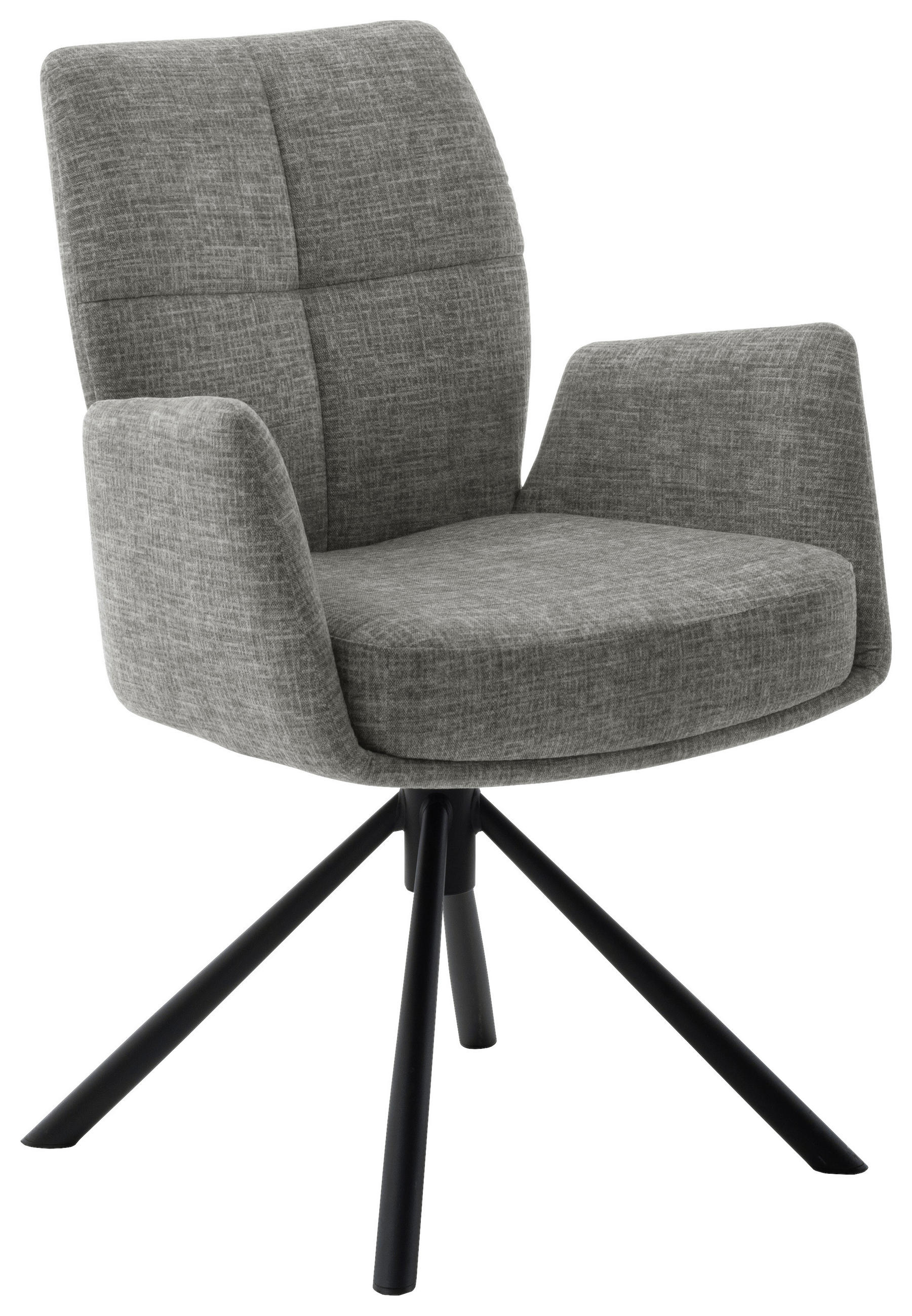 ARMLEHNSTUHL  in Flachgewebe  - Schwarz/Grau, Design, Textil/Metall (60/87/61cm) - Novel