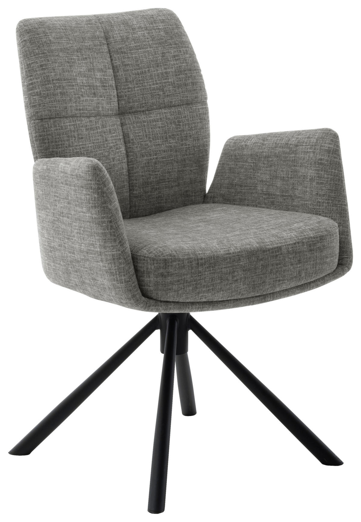 ARMLEHNSTUHL  in Flachgewebe  - Schwarz/Grau, Design, Textil/Metall (60/87/61cm) - Novel