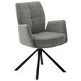 ARMLEHNSTUHL  , Stoffauswahl, Typenauswahl, Sitzfläche 360° drehbar, Gestellauswahl  , Flachgewebe  ,  - Schwarz/Grau, Design, Textil/Metall (60/87/61cm) - Novel