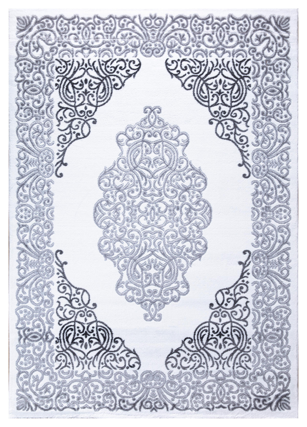 VINTAGE-TEPPICH 80/150 cm Eleysa Weiß, Hellgrau  - Hellgrau/Weiß, LIFESTYLE, Textil (80/150cm)